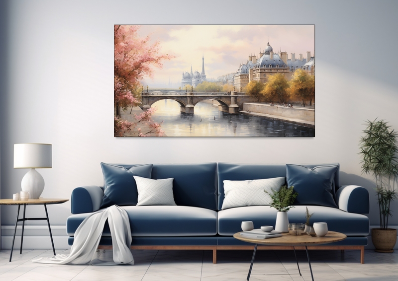 Canvas Wall Art - Seine Serenity Abstract - BK0335