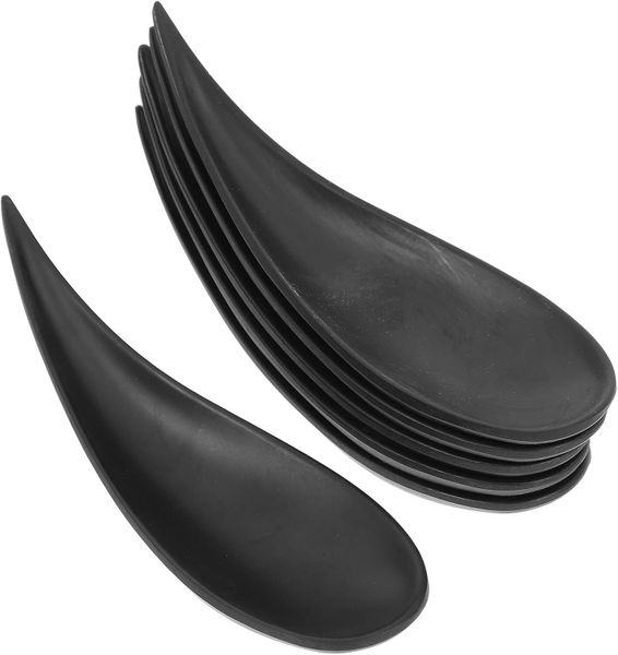 6pcs Japanese Black Matte Melamine Tear Drop Spoons with Pointed Handle