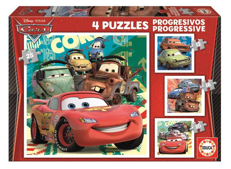 Educa Multi 4 Puzzles - Disney Cars (12,16,20,25 Piece)