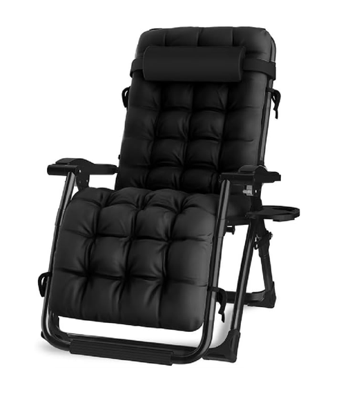 MUSKETEER Adjustable Reclining Padded Lounge Chair with Armrest &amp; Headrest