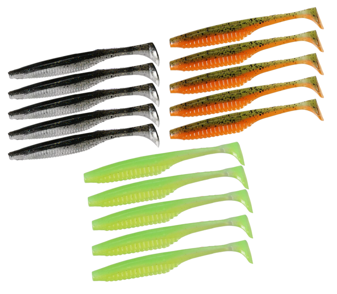 Swimbait Bass Fishing Lures 15-Piece Soft Plastic Fishing Lures