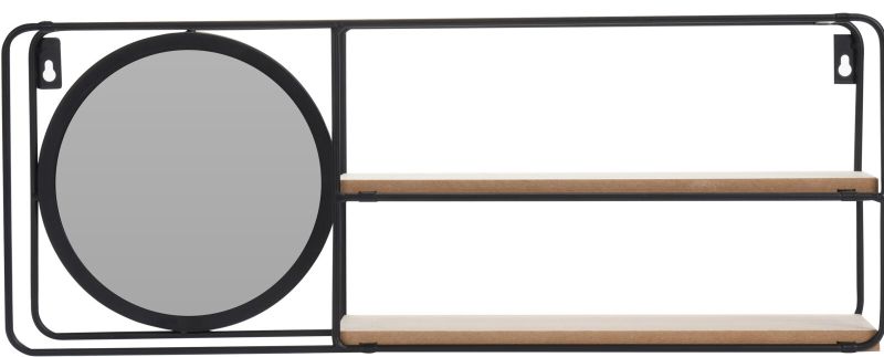 Metal Wall Rack with Mirror