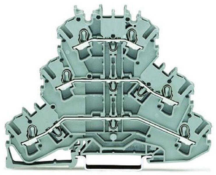 Wago (2002-3201) DIN Rail Mount Terminal Block, 6 Ways, 22 AWG