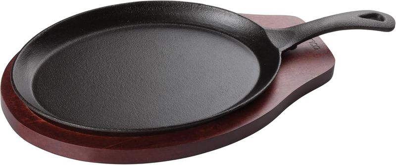 Cast Iron Pan Oval Sizzling Plate with Single Handle
