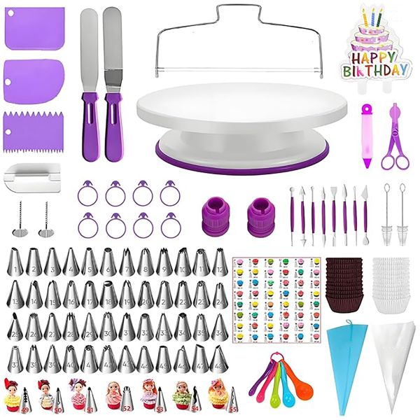 345Piece Cake Decorating Kit For Beginners With Turntable For Decoration