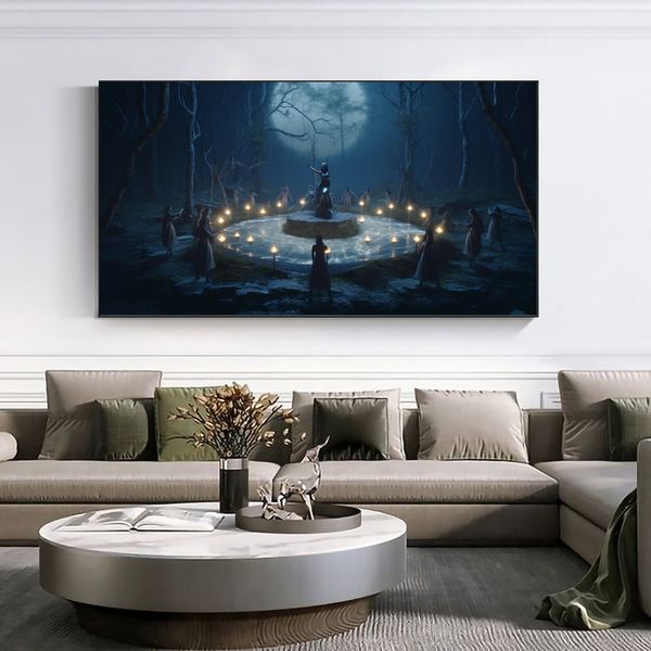 hest measurements: Canvas Wall Art - Moonlight Ritual - 0353