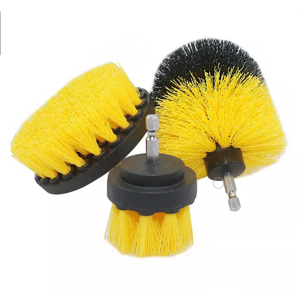 Drill Brush Set Attachment Kit Pack of 3 - All Purpose Power Scrubber