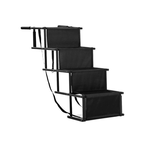 Foldable Dog Stair Metal Frame Dog Steps With Foam Grip Dog Ramp For Cars