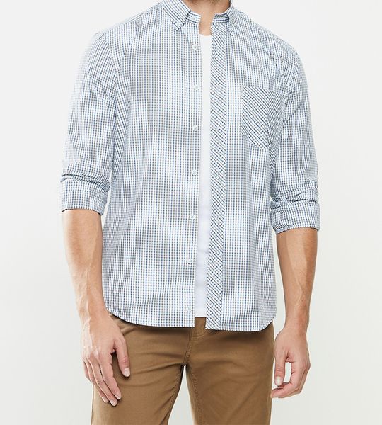 Men's Ben Sherman Small Check Shirt - Green