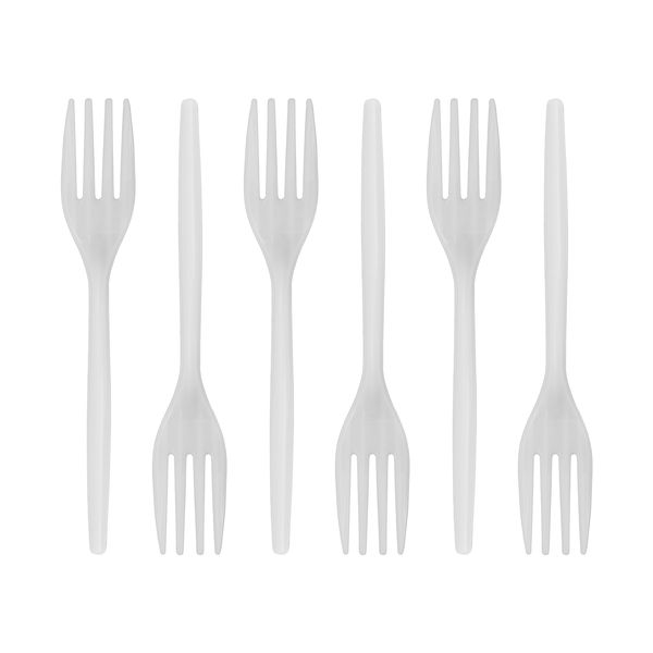 Disposable White Plastic Forks | Bag of 250