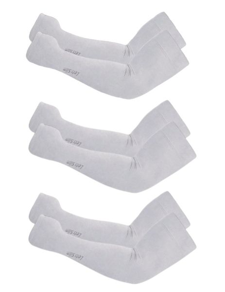 3 Pairs - UV Sun Protection Arm Sleeves - White