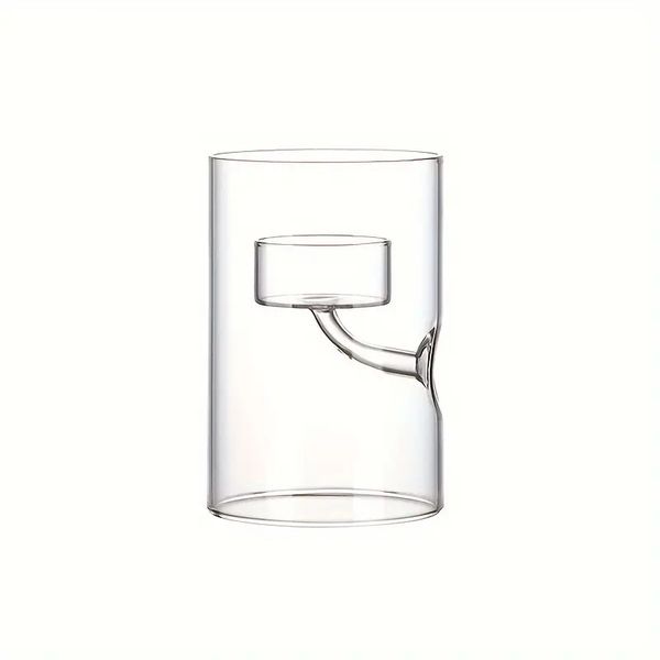 Set of 2 Glass Single Floating Tealight Candle Holders - 11 x 10cm