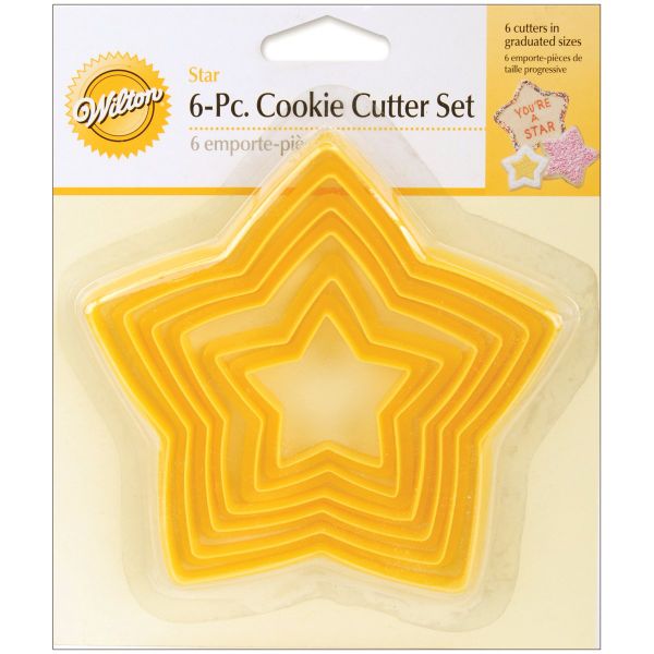Wilton 6 Pc NESTING STAR Cookie Cutter Set Pastry Treats Baking Party