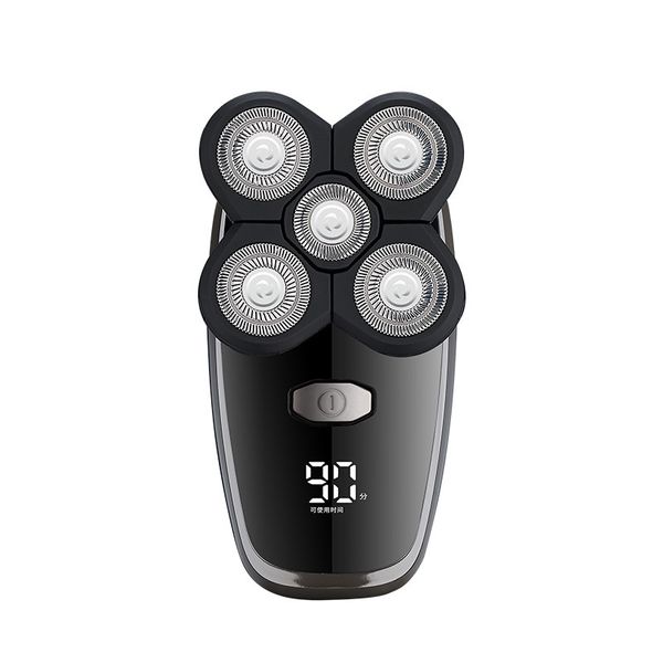 5-In-1 Digital Display Electric Shaver Lithium Battery Shaver - Black