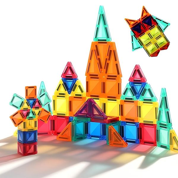 Magnetic Pipeline Tiles Magic Blocks 3D Stacking Toys - 100 Piece
