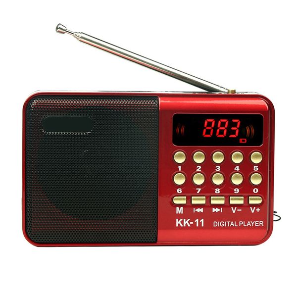 Radio Pocket Size USB Powered Mini Digital FM Radio MP3 Player H011UBT-RED
