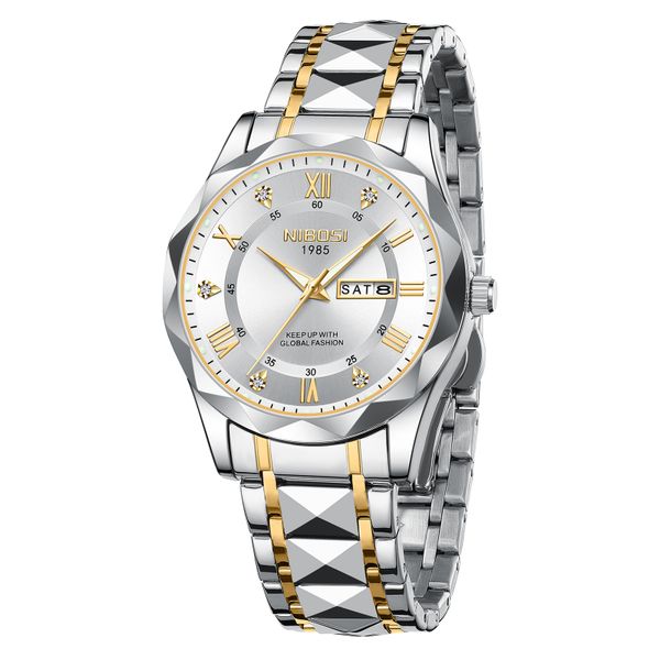 Nibosi Luminous Men Watches Waterproof Mesh Wrist Watches