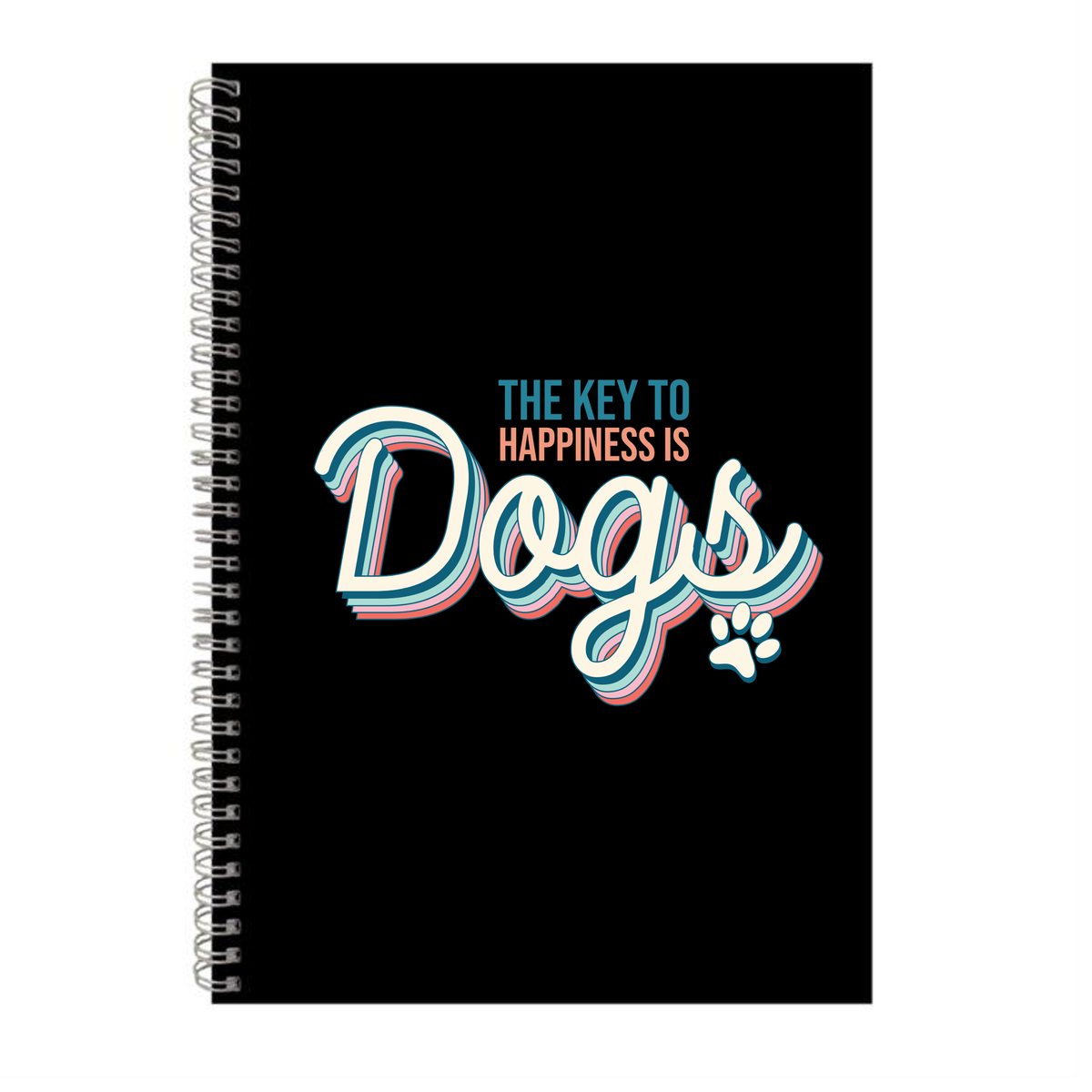 Key to Happiness A4 Book for Dog Lovers Funny Graphic Birthday Present
