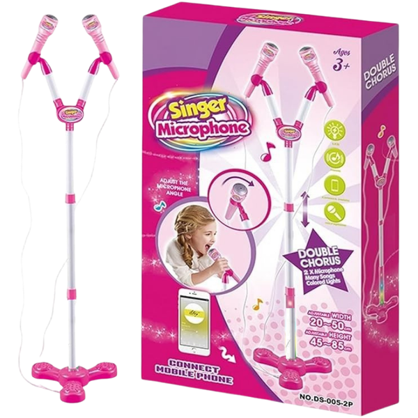 Kids Singer Microphone Stand with Double Chorus