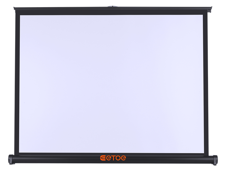 Etoe 50 inch pull up portable projector screen 4K 4:3 with carry bag