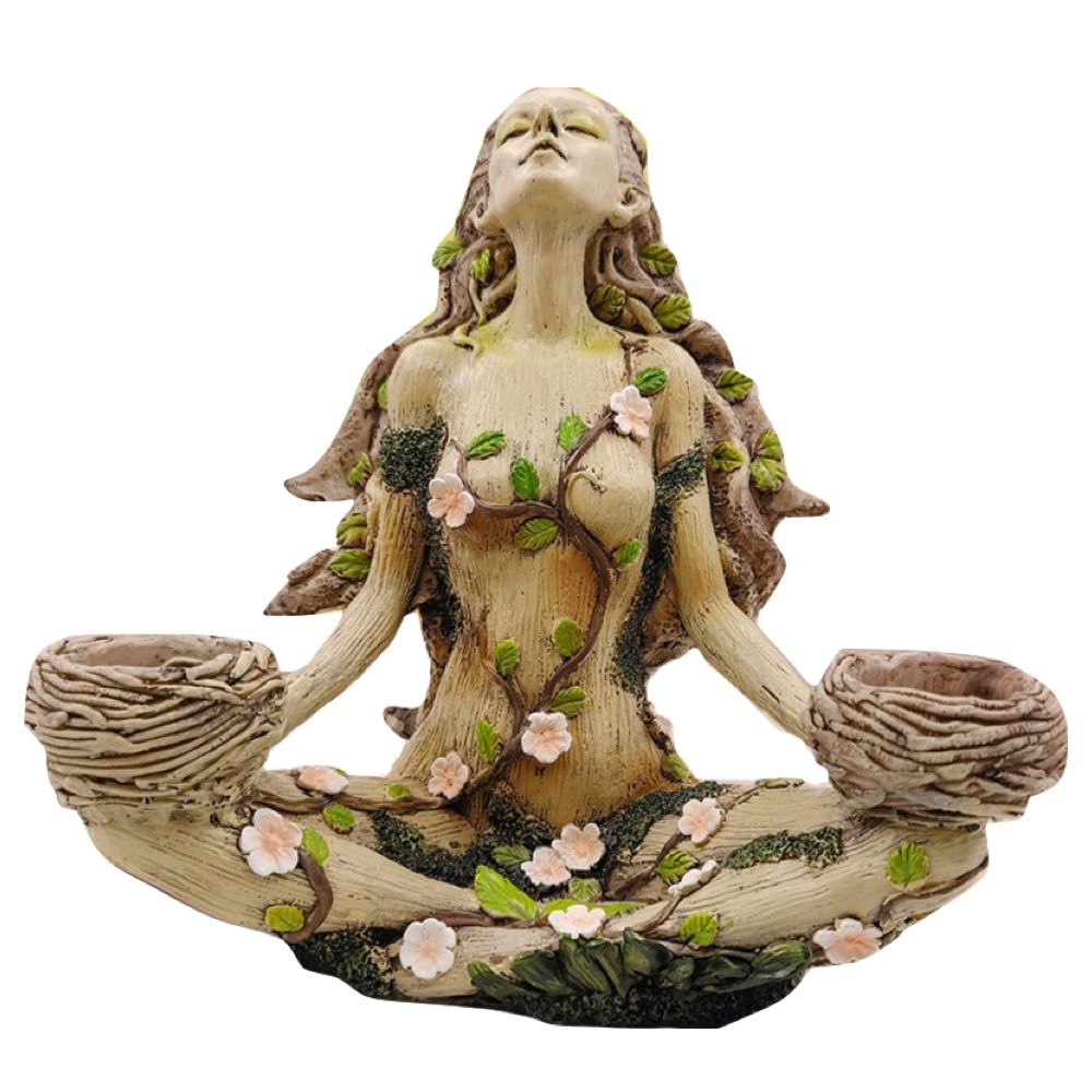 Garden Home Goddess Candlestick Holder Ornament Tabletop Decoration 20cm