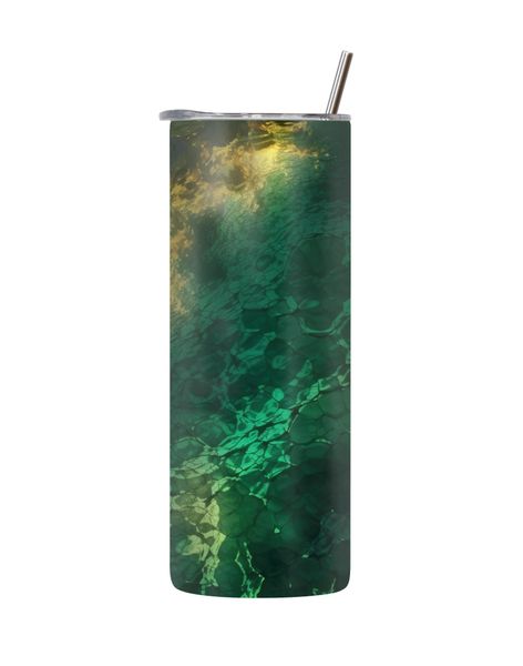 Green 20 Oz Tumbler with Lid and Straw Trendy Pattern Graphic Present 227