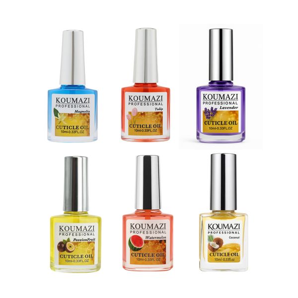 Koumazi 6-Piece Cuticle Oil Set - Assorted Scents for Nail &amp; Skin Care