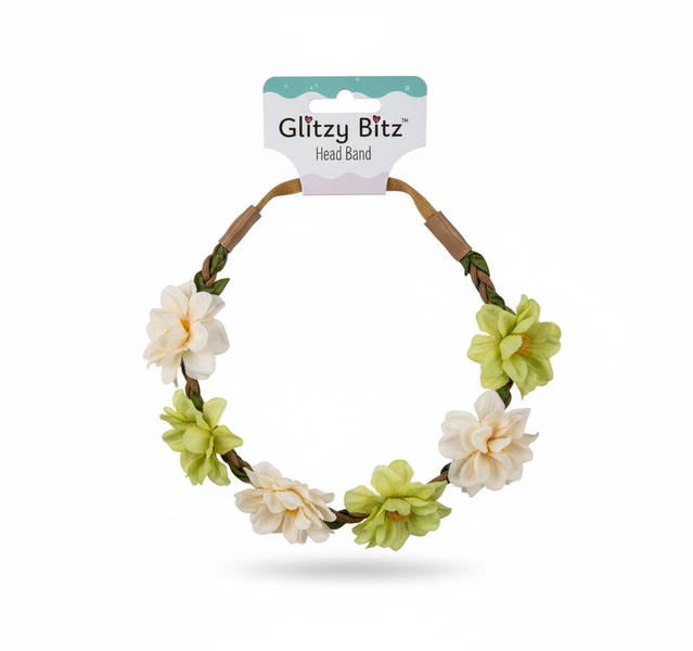 Flower Elasticated Hair Band - Colorful Floral Design Accessory