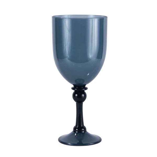 Wine Glass - Long Stem - Plastic - Charcoal - 6 Pack
