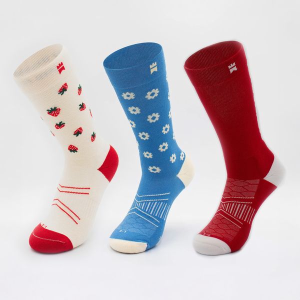 Gilnokie Sport Socks - Berries &amp; Cream - 3 Pack