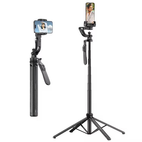 AI Tracking Quadrapod Gimbal-With Extendable Selfie Stick &amp; Wireless Remote
