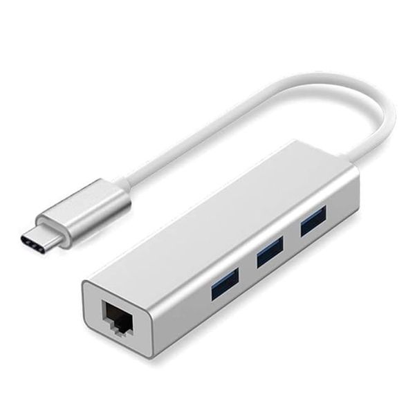 USB C Hub Type C to 3 Port USB 3.0 Dock with Gigabit Ethernet Adapter (Type