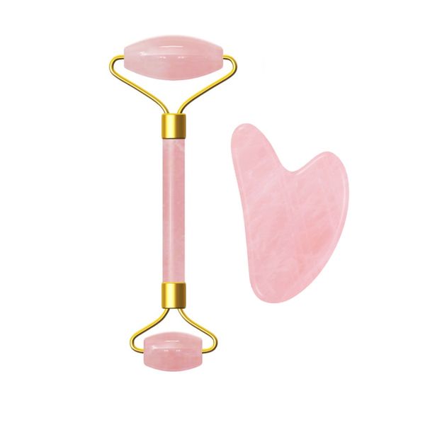 Jade Roller Set Face Lift Massage Roller Pink