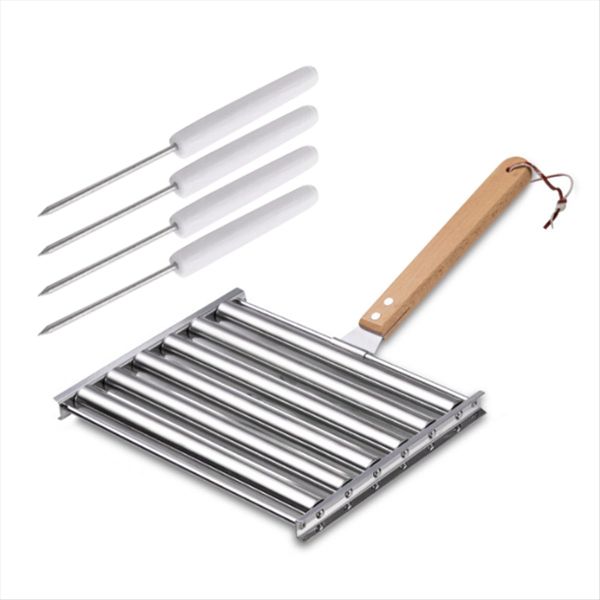 Stainless Steel Hot Dog Roller for Grill Bbq Sausage Roller Rack