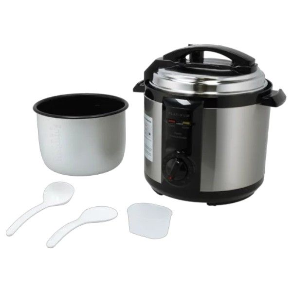 Platinum 6L Automatic Electric Pressure Cooker Non-Stick Inner Pot - 1100W