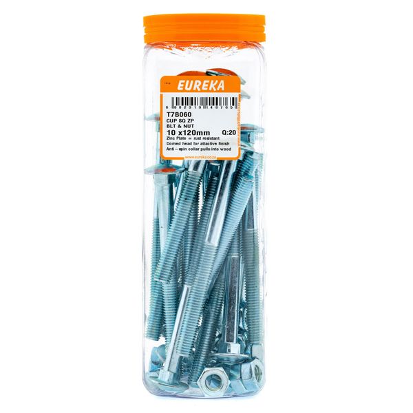 EUREKA Cup Square Bolt &amp; Nut 10 x 120mm Q:20 T7B060