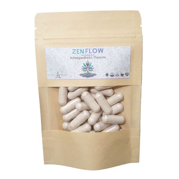 ZenFlow Capsules, 400mg Ashwagandha &amp; L-Theanine Blend, 30 Caps