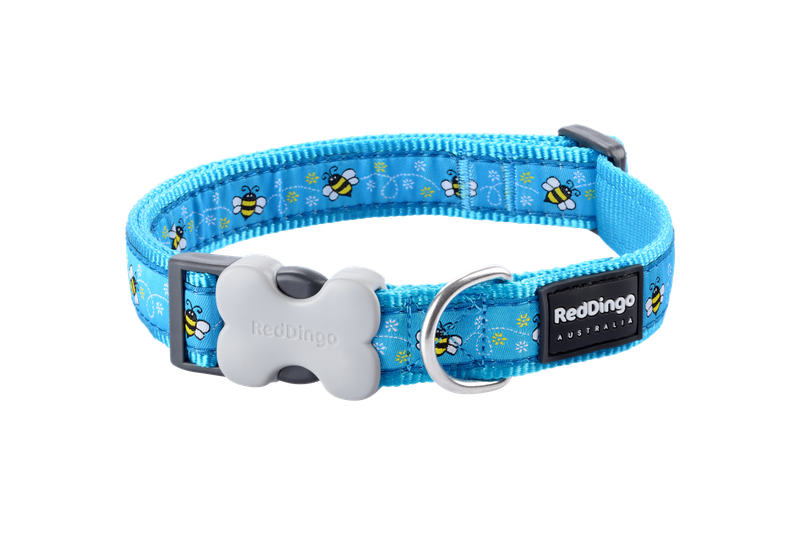 Red Dingo Design Collar - Bumble Bee Turquoise