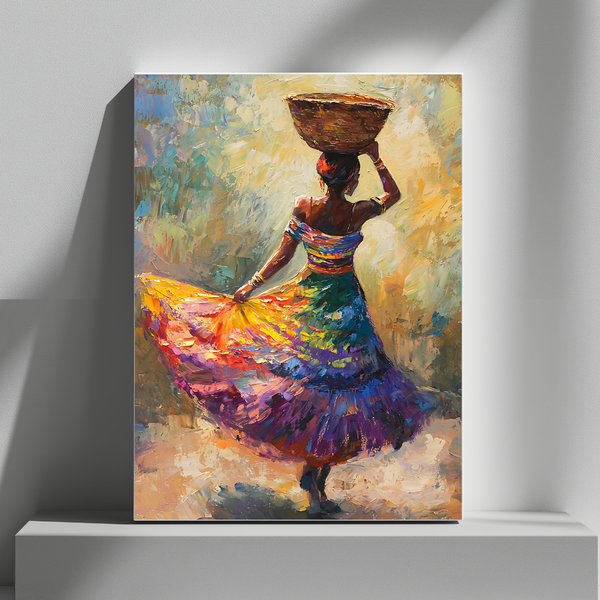 Wall Art Decor Print Mounted on White Veneered Chipboard - African Woman