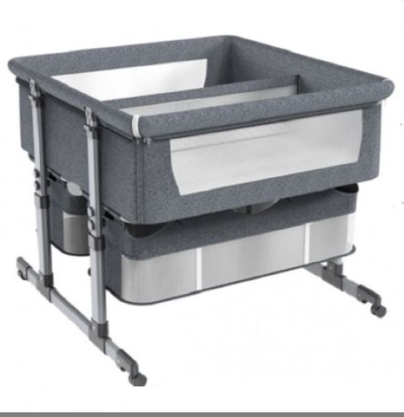 Twin Baby Bassinet with Divider &amp; Storage - Adjustable Height, Portable