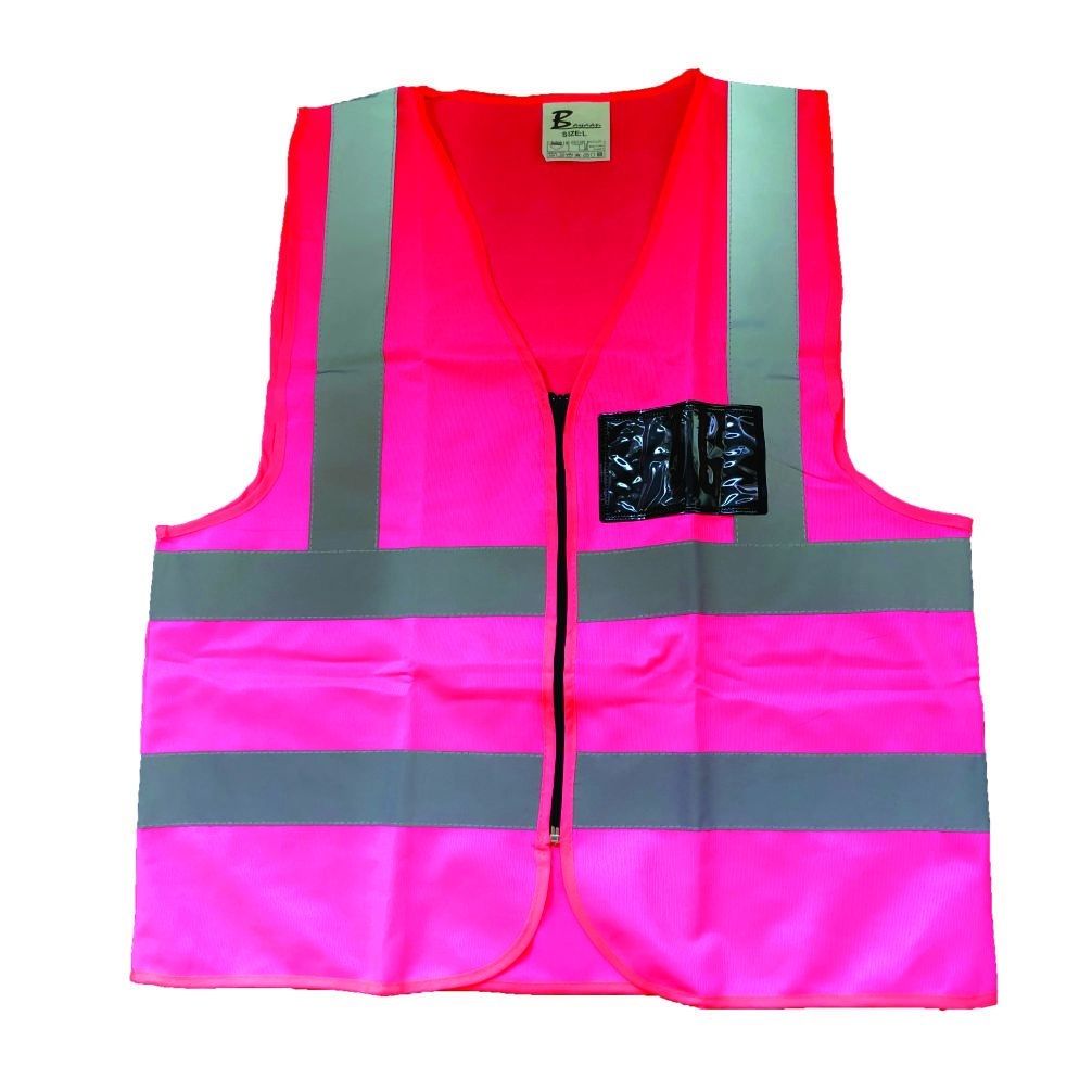 Pink Reflective Vest with ID Pocket & Zip (Pack of x 10) 3XL Buy