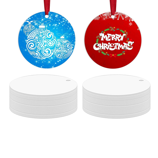 36 Pcs Metal Sublimation Ornament Blanks for Christmas Tree Decor