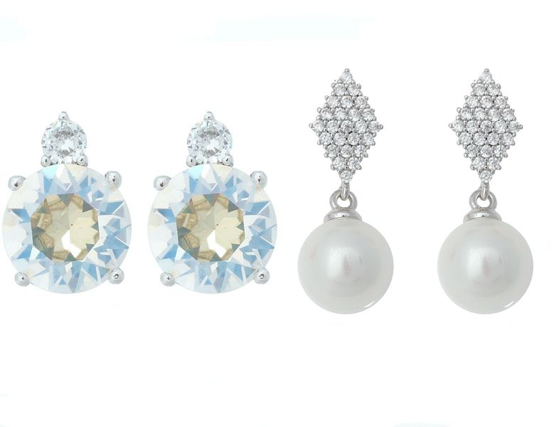 Civetta Spark Harper &amp; Mimi Studs with Swarovski Crystal-Moonlight Rose