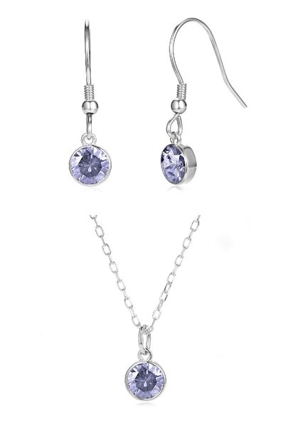 Crystalize 925 Silver June Birthstone Set with Swarovski Crystal
