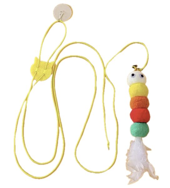 Interactive Hanging Cat Toy - With Colourful Feather Feature