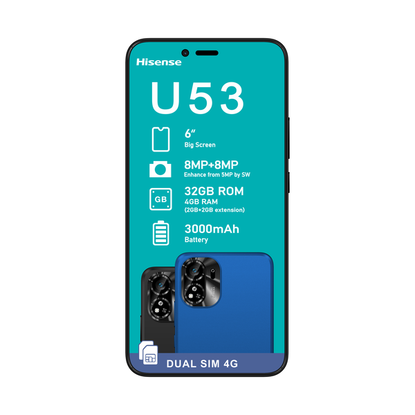 Hisense U53 32GB Dual Sim - Blue + MTN SIM with 20GB Data