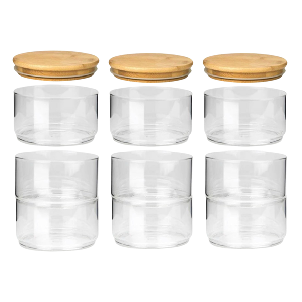 Stackable Glass Jar with Bamboo Lid