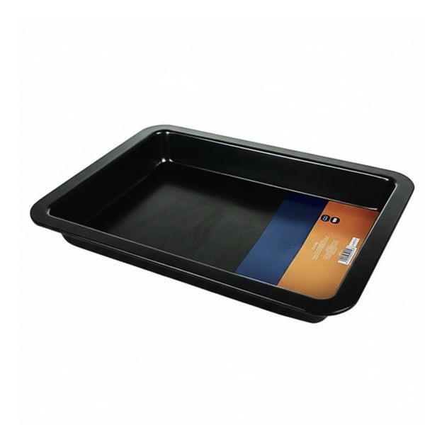 ProBake Premium Black Metal Baking Pan - 30 × 20 × 4.5 cm