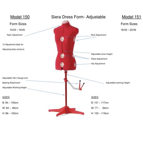 Dress Form 150 & 151 - Elna - The main sewing centre
