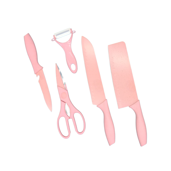 Ultra-Sharp Stainless Kitchen Knife Set with Ergonomic Handles - Set of 5